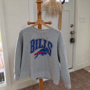 Bills Gray Crewneck Sweatshirt - Vintage Sports Logo